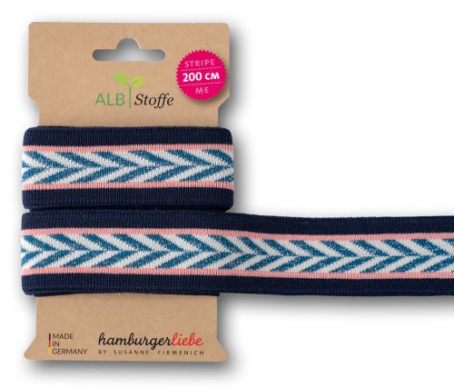 Bio Stripe Me - Icon Col. 70 - blue navy/nude/meringa/petrol mit silber - Sparkle - Hamburger Liebe